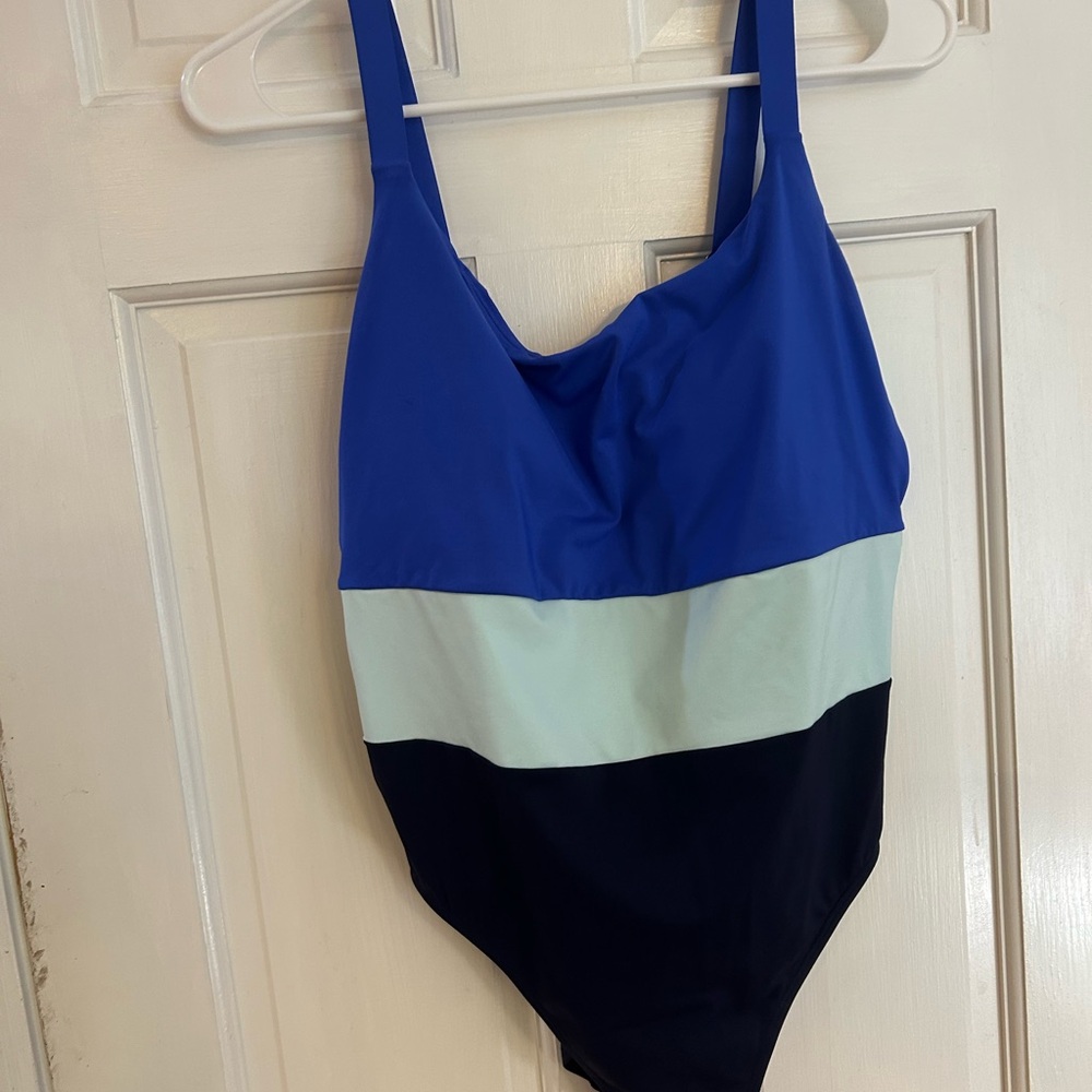 Athleta Blue and Black women One Piece